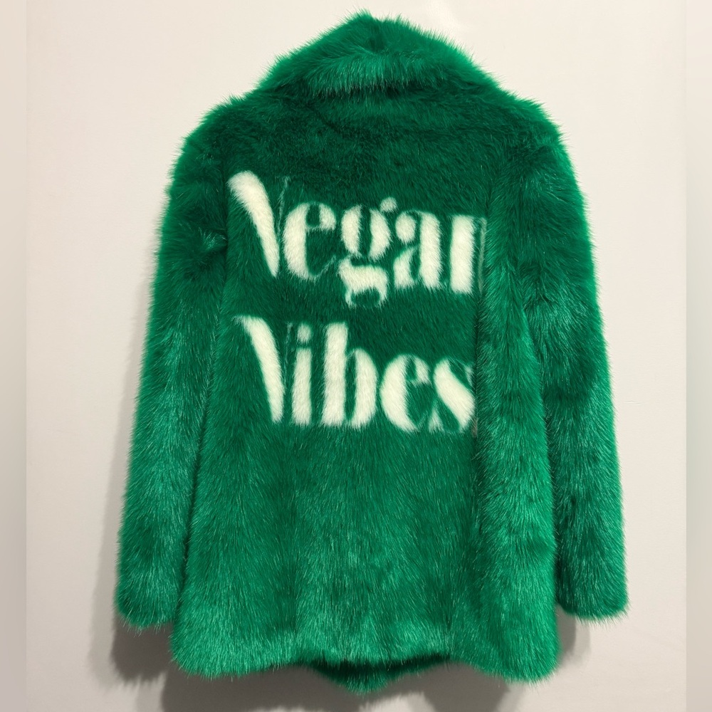 Jakke Green Faux Fur 'Vegan Vibes' Coat | US Size 6 | New With Tags